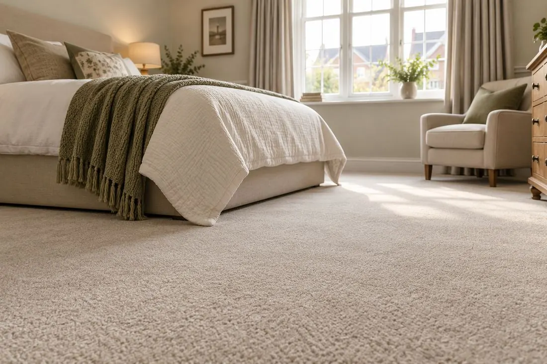 Soft neutral carpet in a bedroom